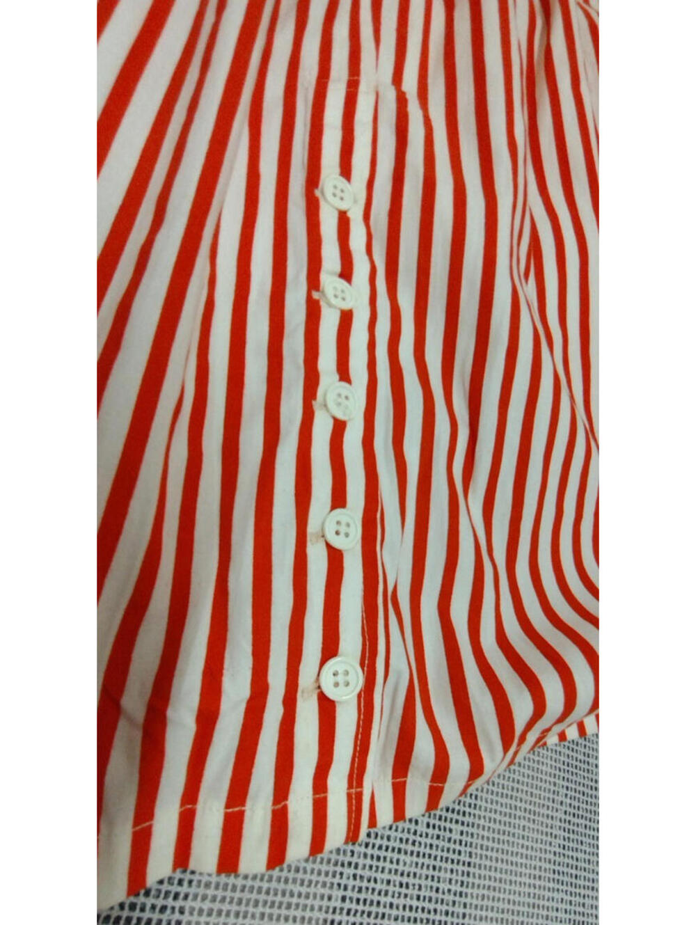 Vintage 80s does 1910s Edwardian Era Red Stripes Skirt S Cotton Hasting & Smith - Picture 6 of 17
